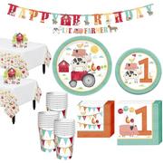 Friendly Farm 1st Birthday Tableware Kit for 36 Guests